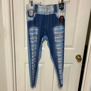 Cute polyester jean looking pants 3x